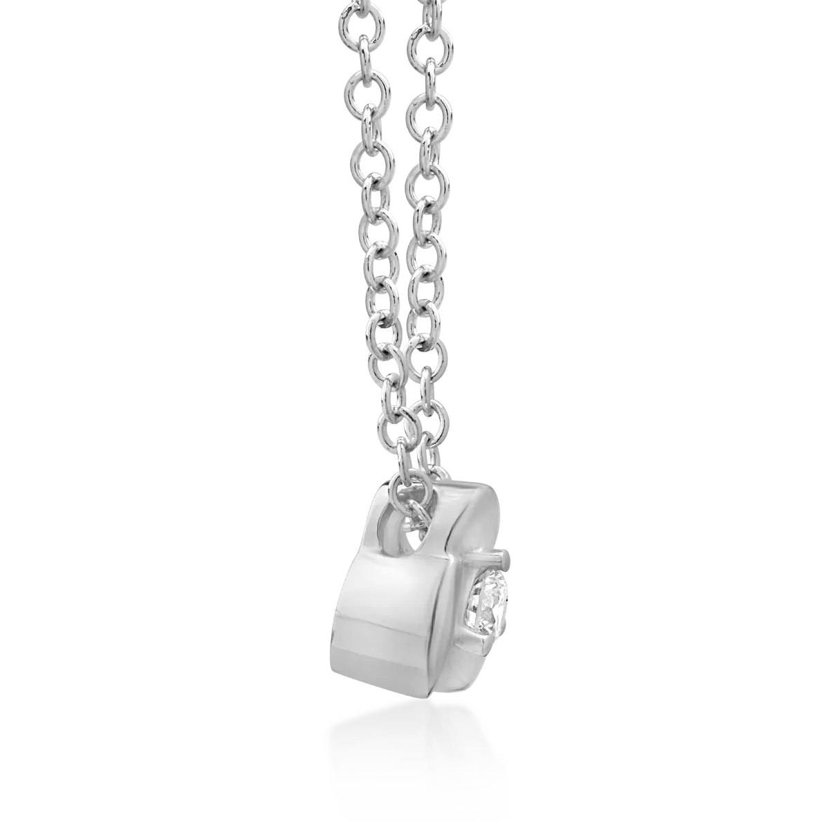 18K white gold pendant chain with 0.041ct diamond