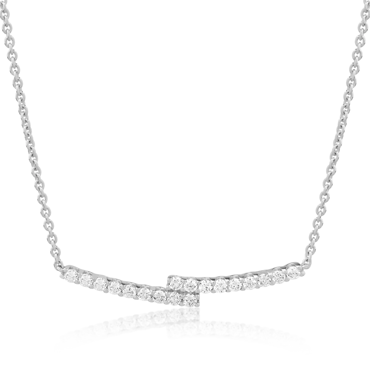 14K white gold pendant chain with 0.5ct diamonds