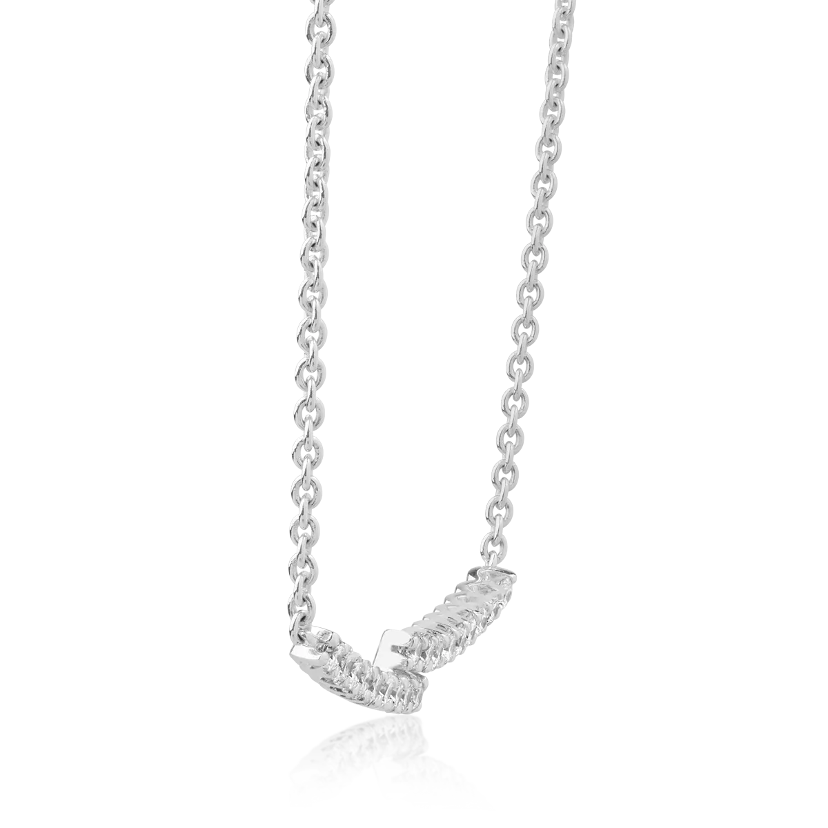 Lant cu pandantiv din aur alb cu diamante de 0.5ct