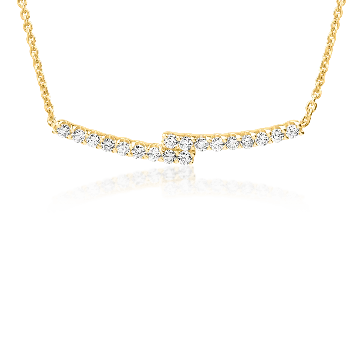 14K yellow gold pendant chain with 0.5ct diamonds