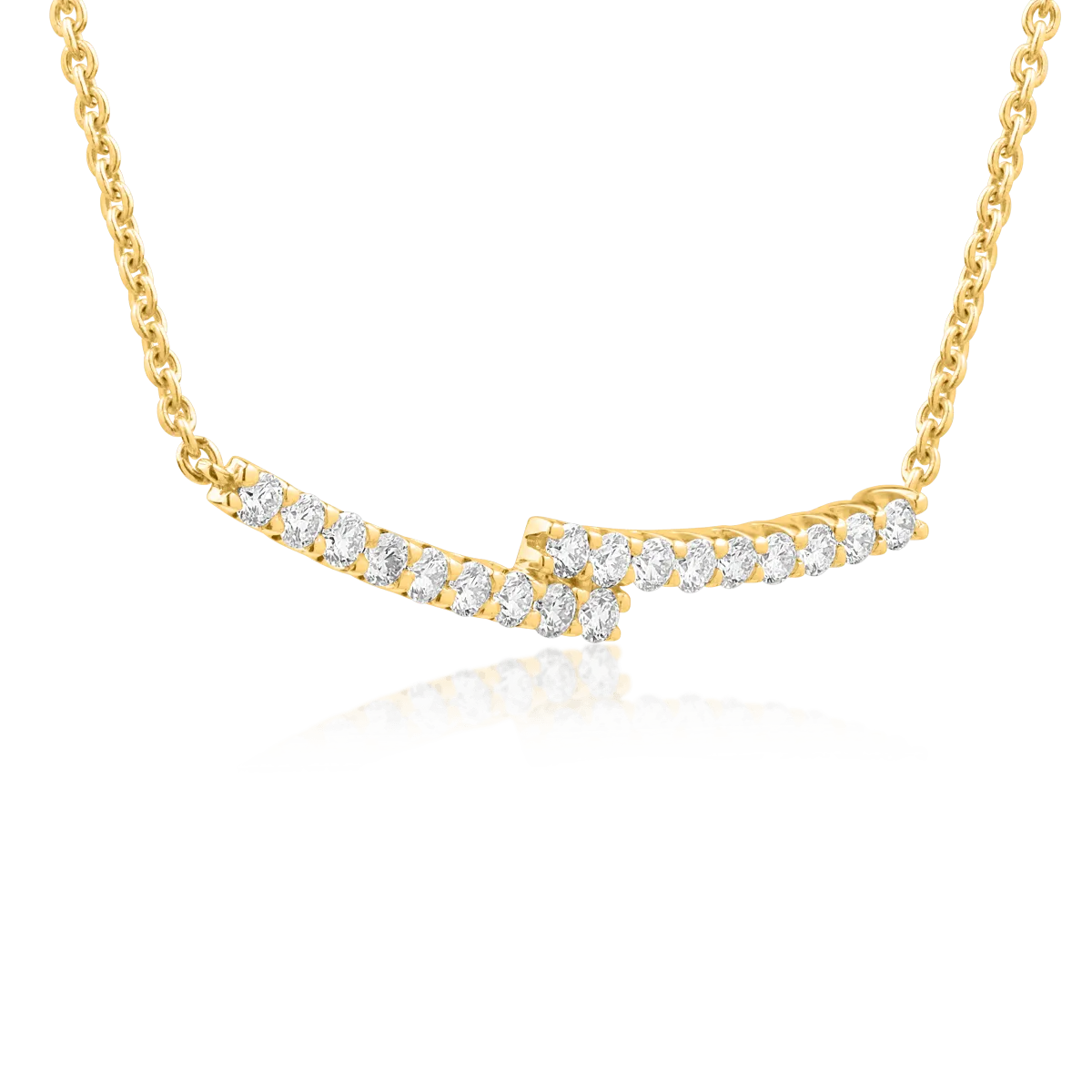 14K yellow gold pendant chain with 0.5ct diamonds