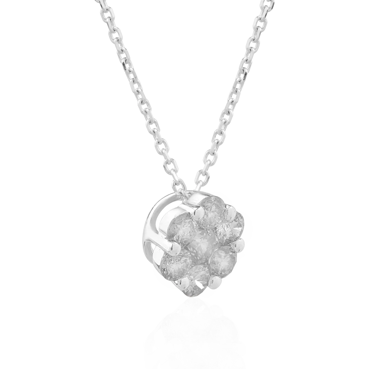 18K white gold pendant chain with 0.3ct diamonds