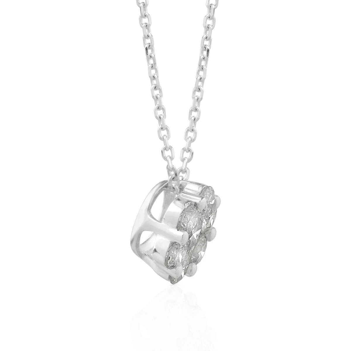 18K white gold pendant chain with 0.3ct diamonds