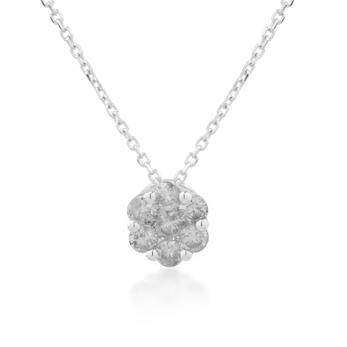 18K white gold pendant chain with 0.3ct diamonds-105353