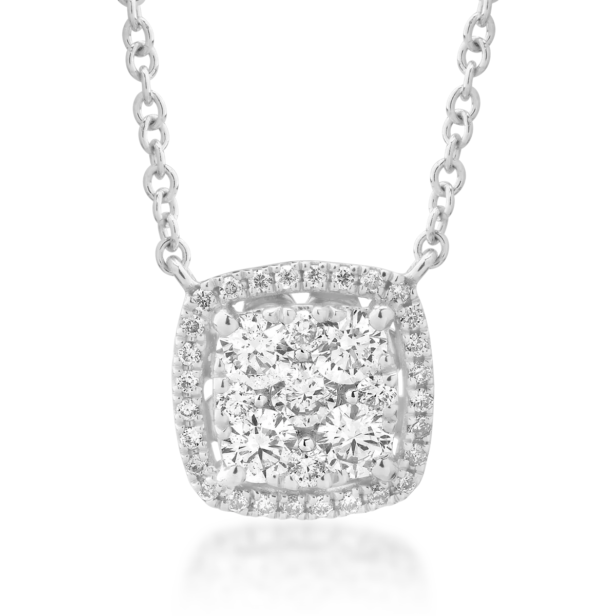 18K fehérarany medál nyaklánc 0.81ct gyémántokkal