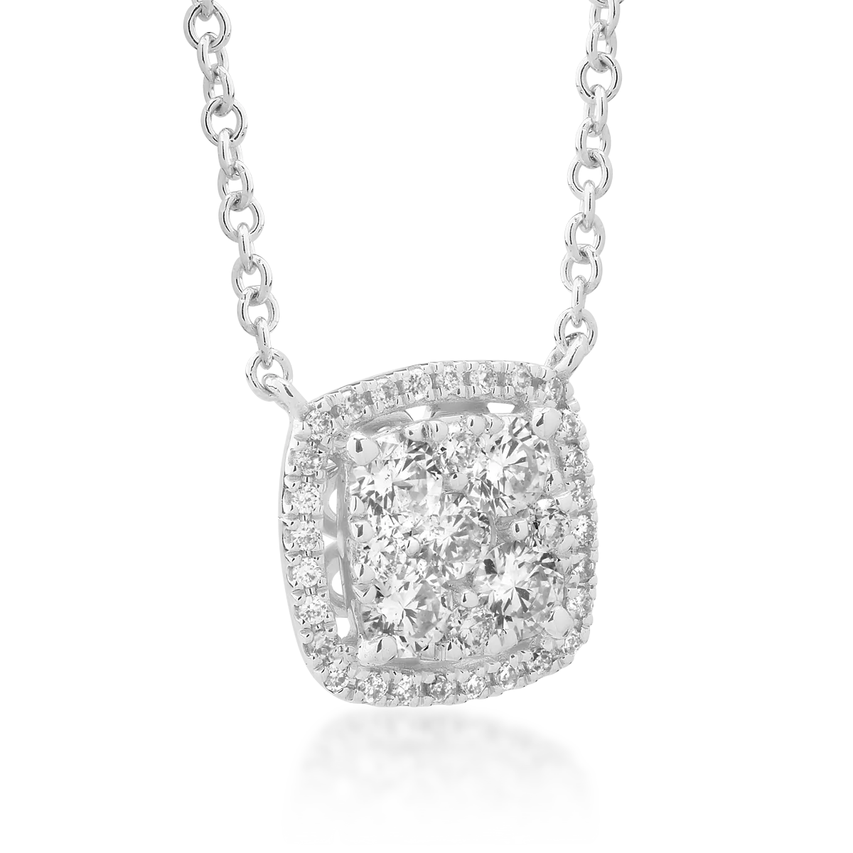 18K fehérarany medál nyaklánc 0.81ct gyémántokkal