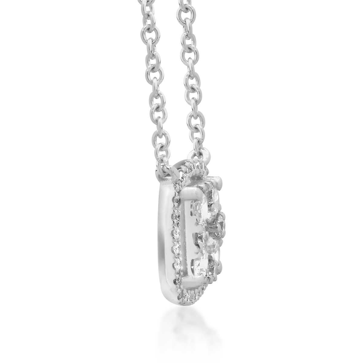 18K fehérarany medál nyaklánc 0.81ct gyémántokkal