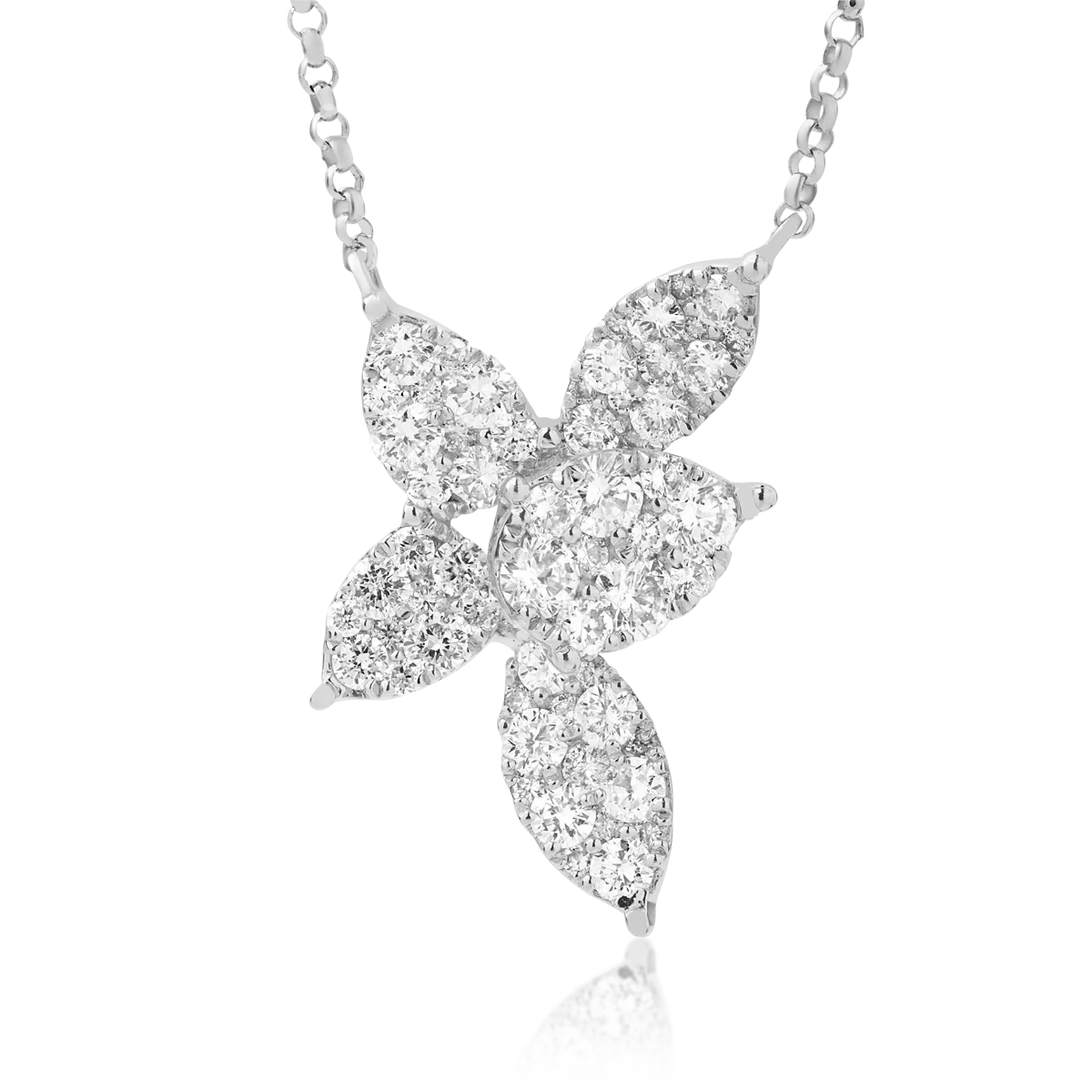 18K white gold pendant necklace with 0.94ct diamonds