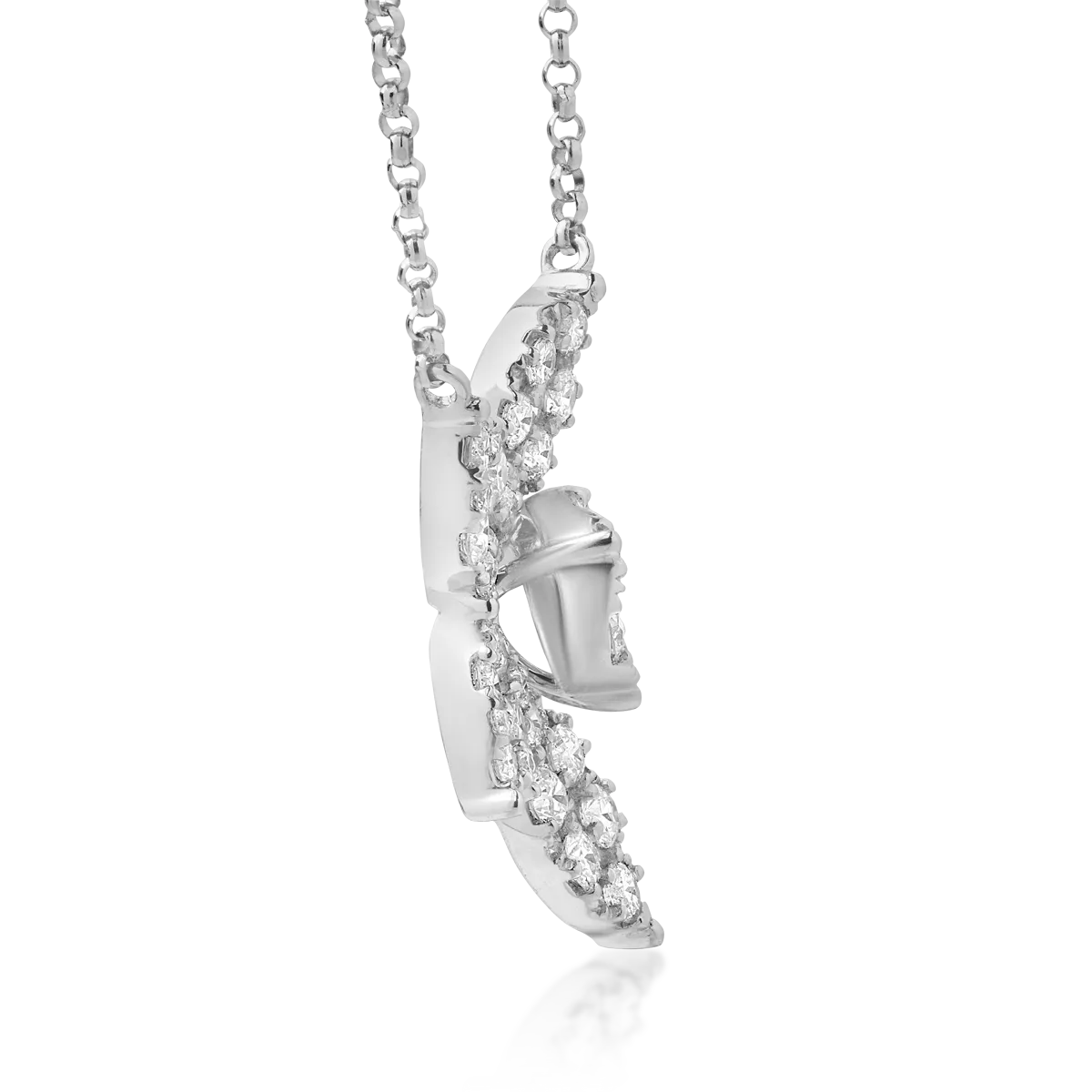 Lant cu pandantiv din aur alb cu diamante de 0.94ct