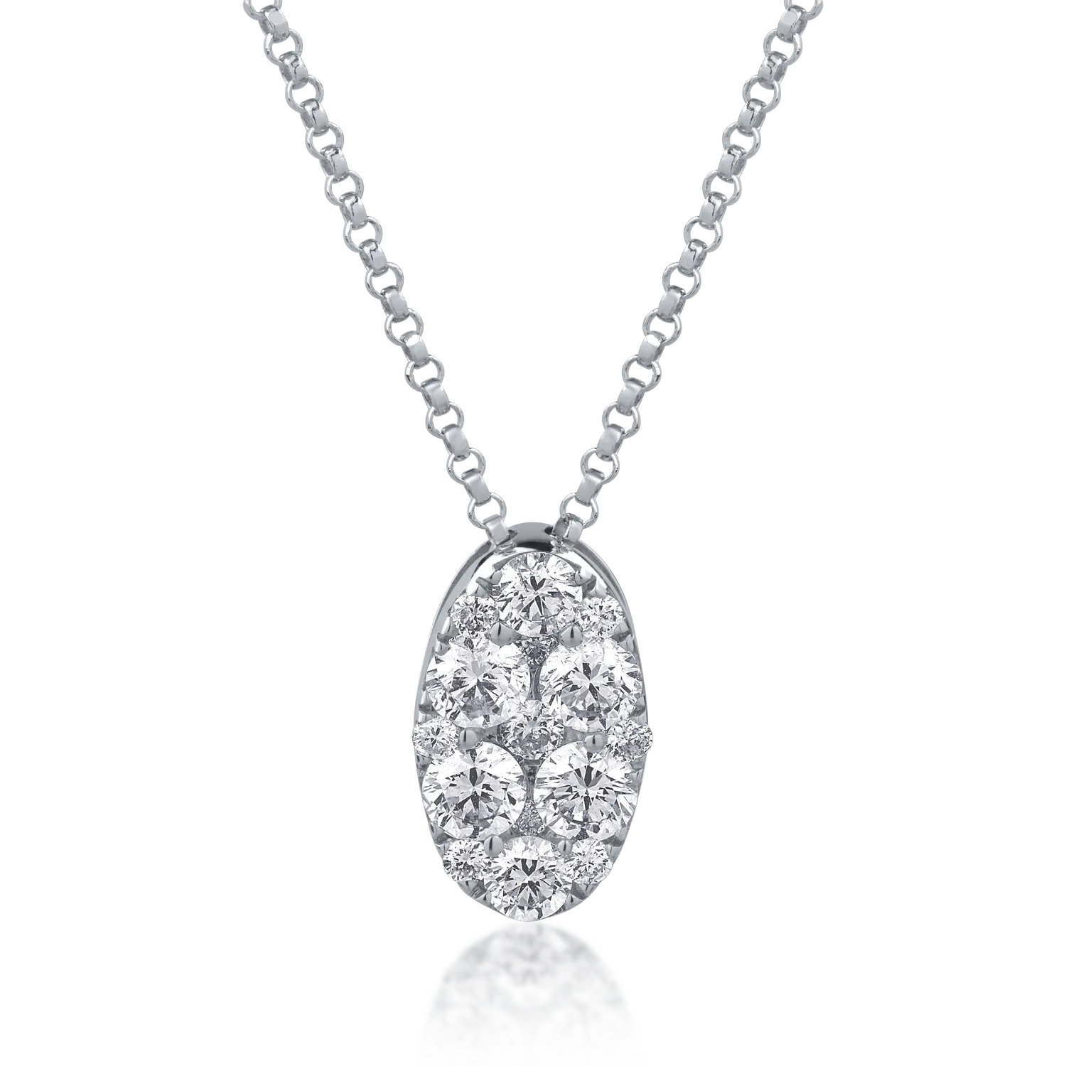18K fehérarany medál nyaklánc 0.81ct gyémántokkal