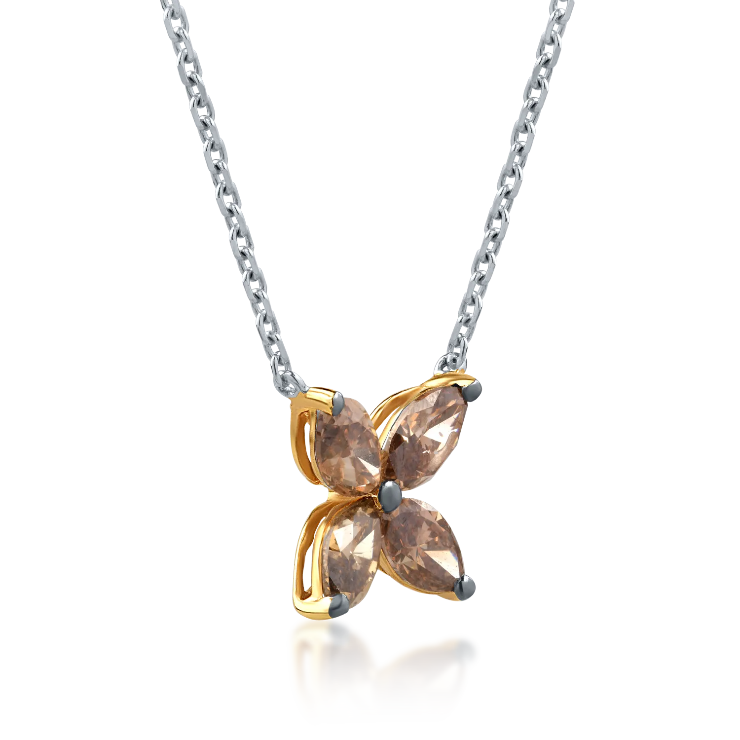 18K white gold necklace with 1.49ct brown diamonds