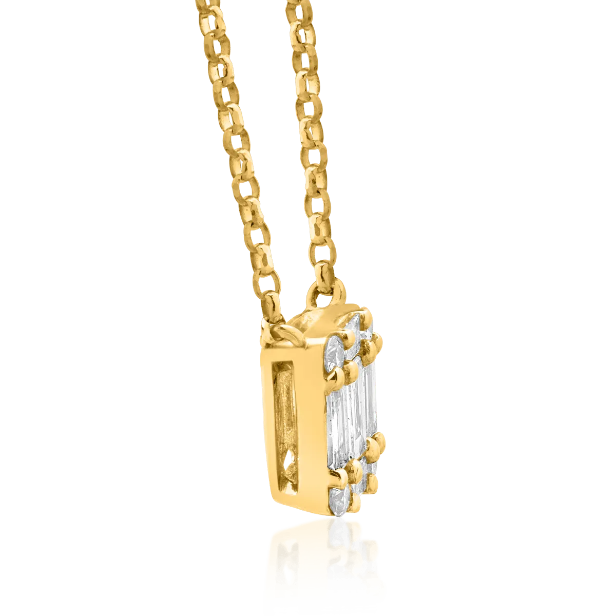 Lant cu pandantiv din aur galben cu diamante de 0.27ct