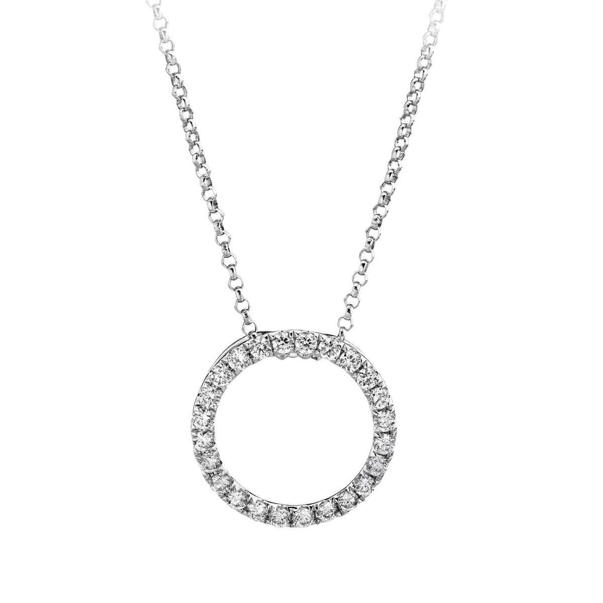 18K white gold pendant chain with 0.39ct diamonds