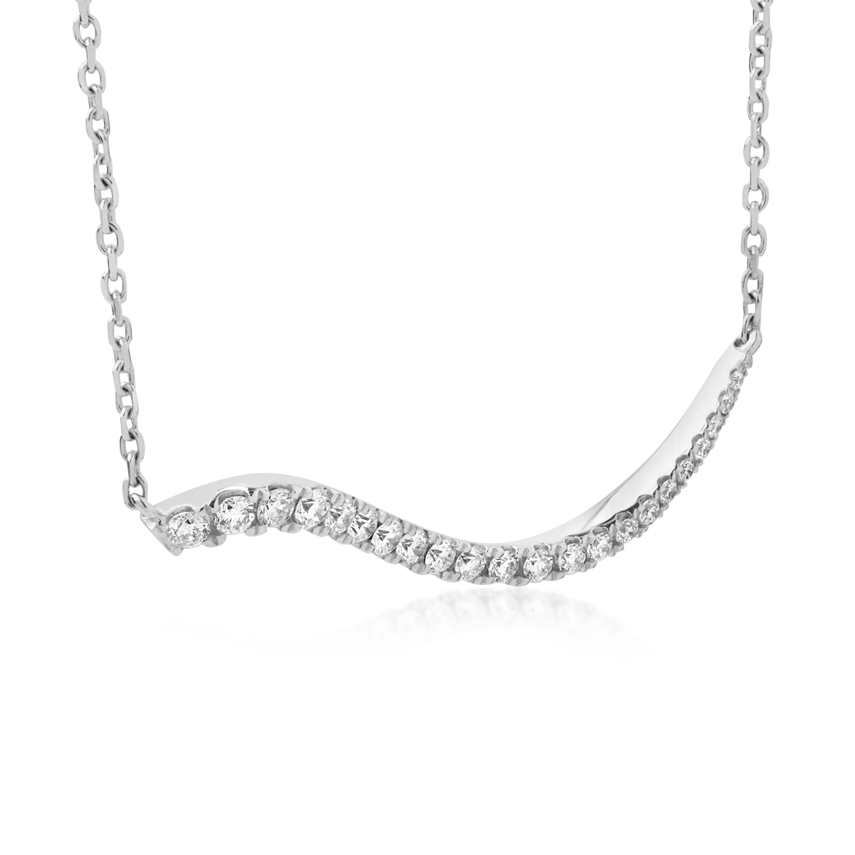 Колие с висулка от бяло злато 18K с диаманти 0.29ct