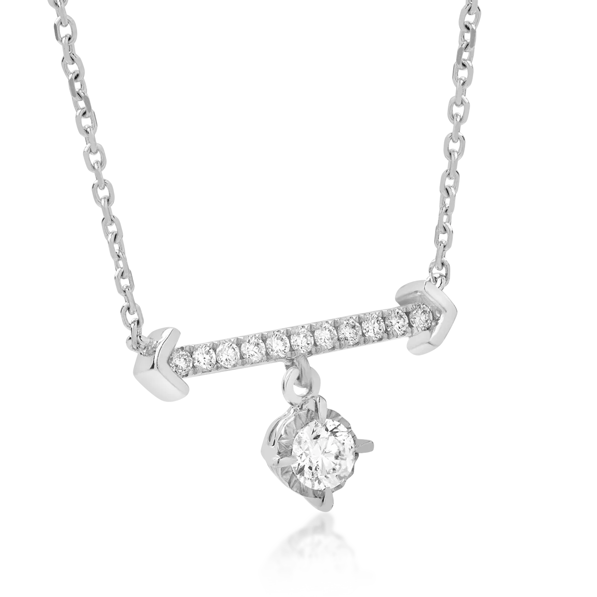 18K white gold pendant necklace with 0.29ct diamonds