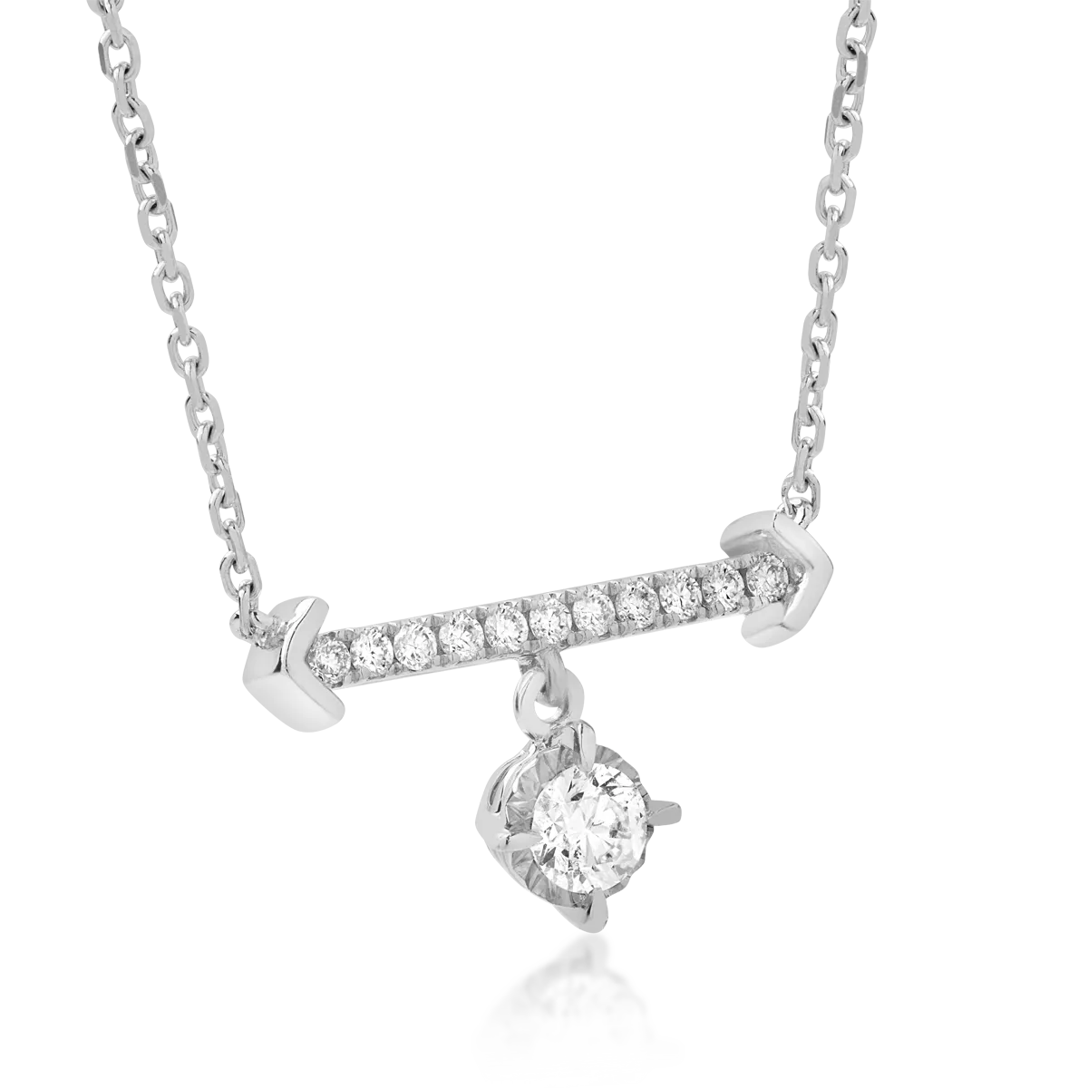 Lant cu pandantiv din aur alb cu diamante de 0.29ct