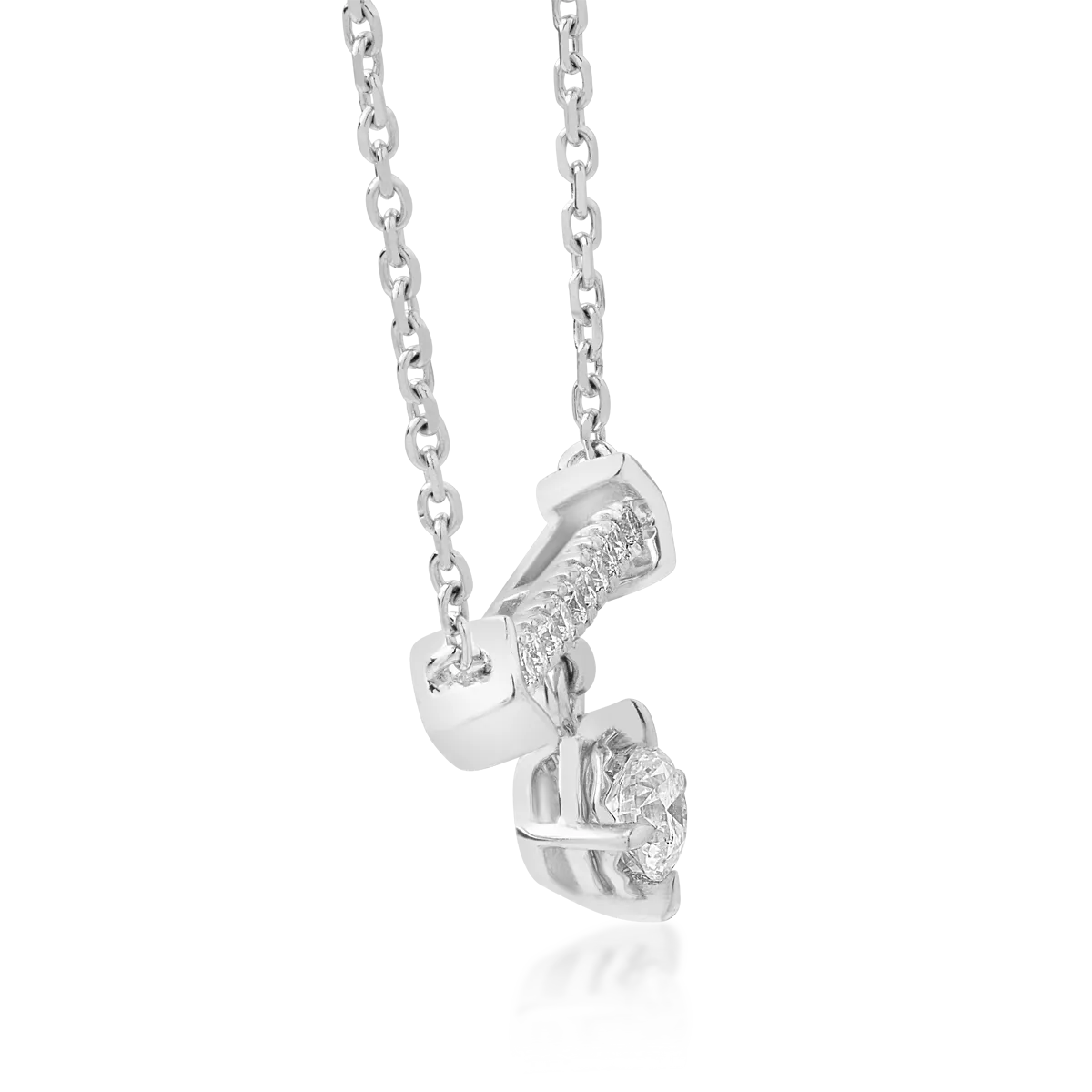 Lant cu pandantiv din aur alb cu diamante de 0.29ct