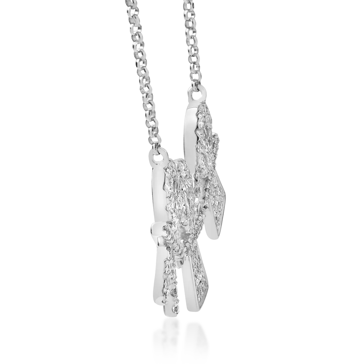 18K white gold children pendant necklace with 0.98ct diamonds