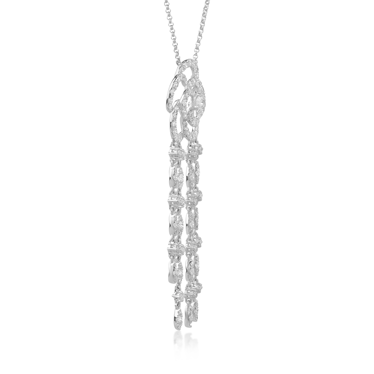 18K white gold pendant necklace with 1.71ct diamonds