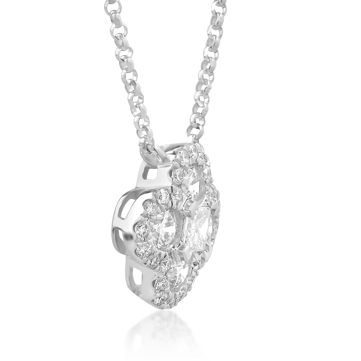 18K white gold pendant necklace with 0.65ct diamonds