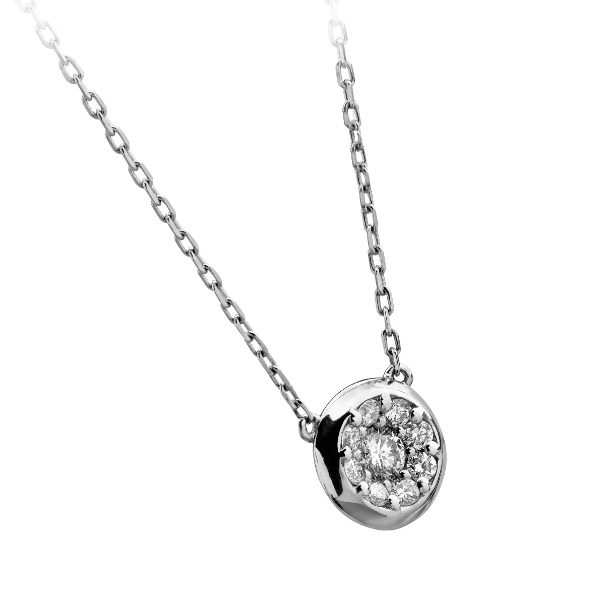 14K white gold pendant chain with 0.25ct diamonds