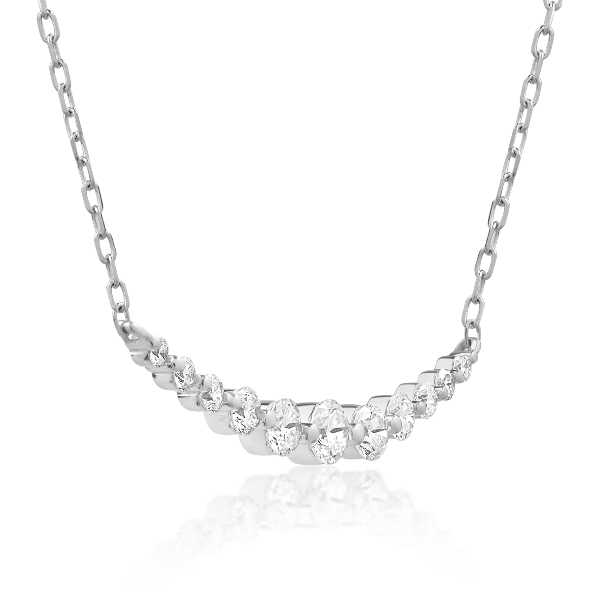 18K white gold pendant necklace with 0.34ct diamonds