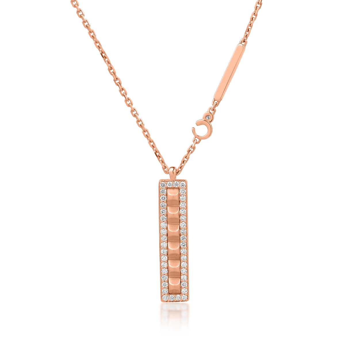 18K rose gold rose chain with 0.52ct diamonds