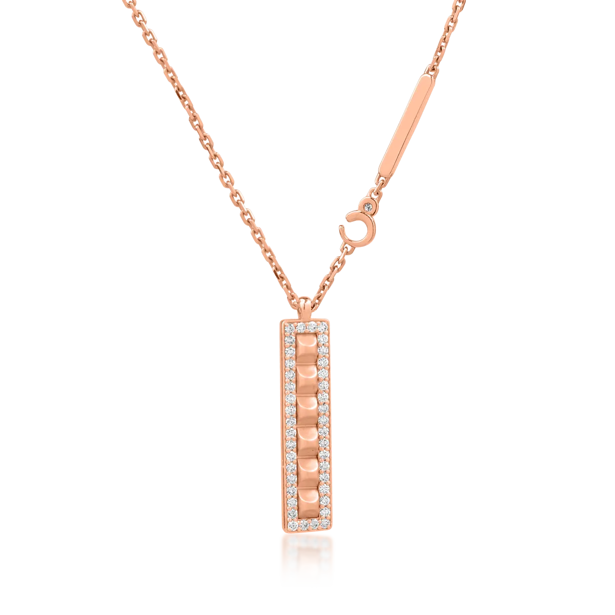 18K rose gold rose chain with 0.52ct diamonds