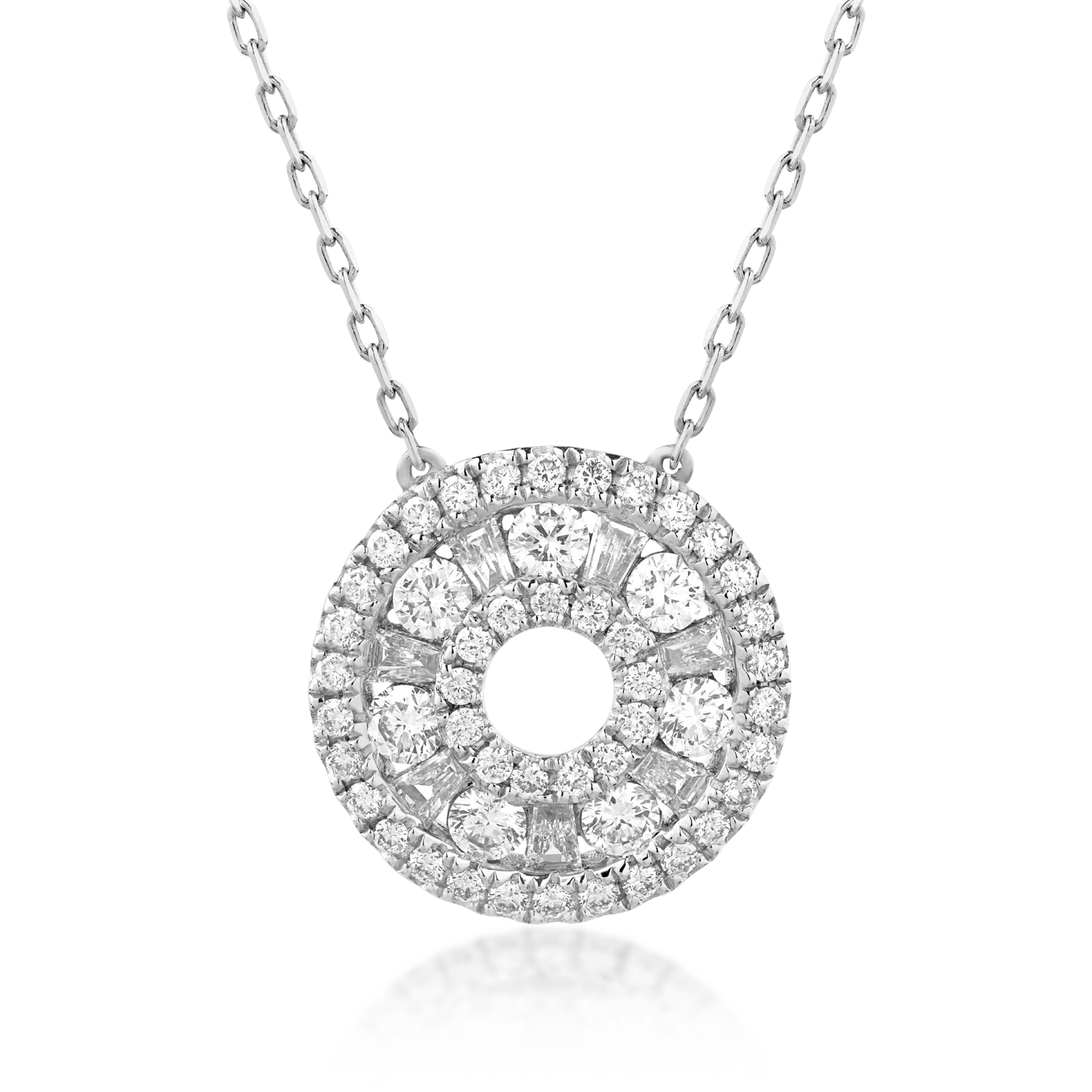 14K white gold pendant necklace with 0.77ct diamonds