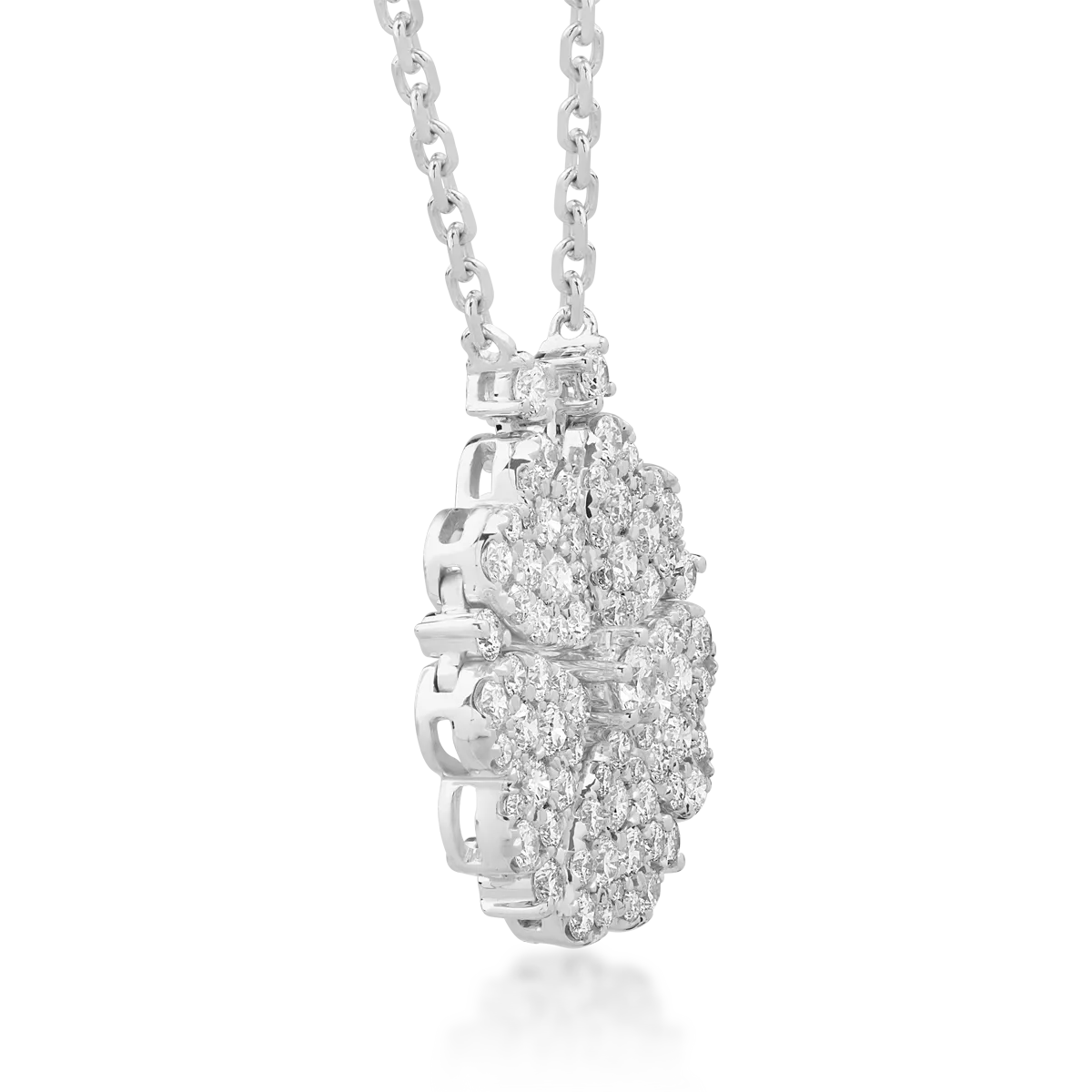 18K white gold pendant necklace with 0.81ct diamonds