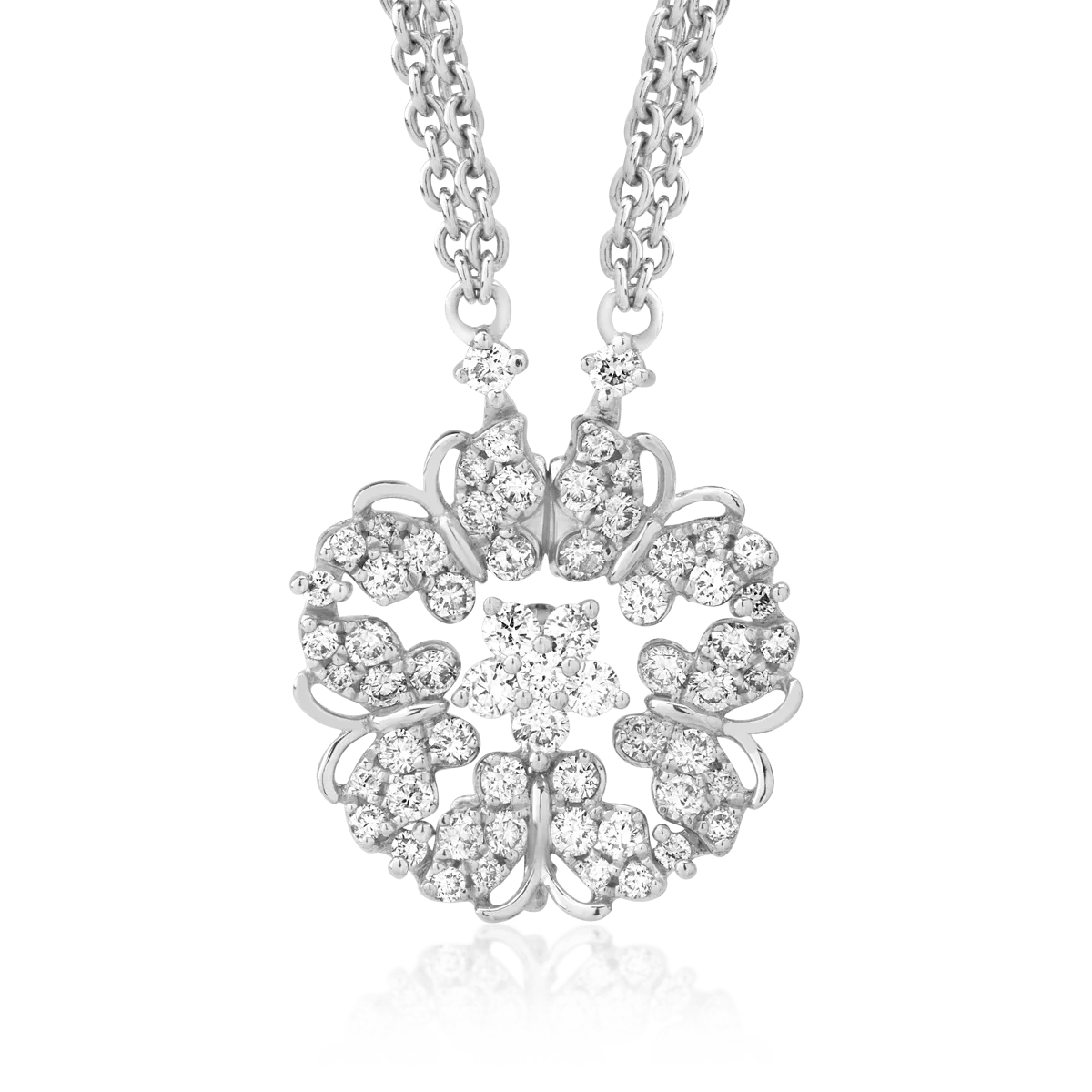 Teilor Lant cu pandantiv din aur alb cu diamante de 0.92ct