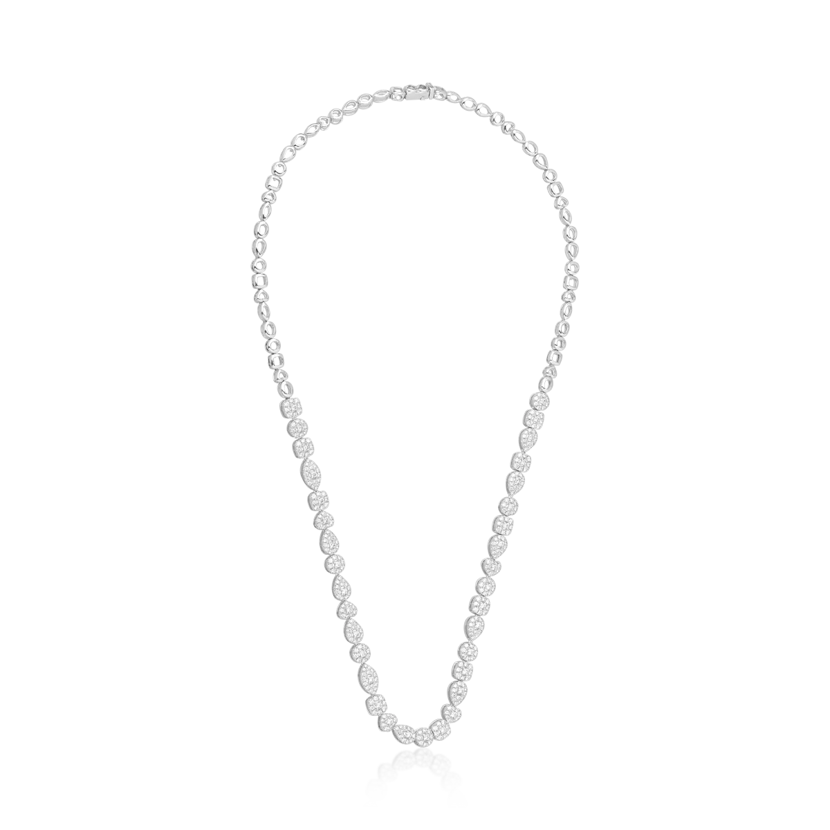 Naszyjnik z białego 18K złota z diamenty 4.406ct