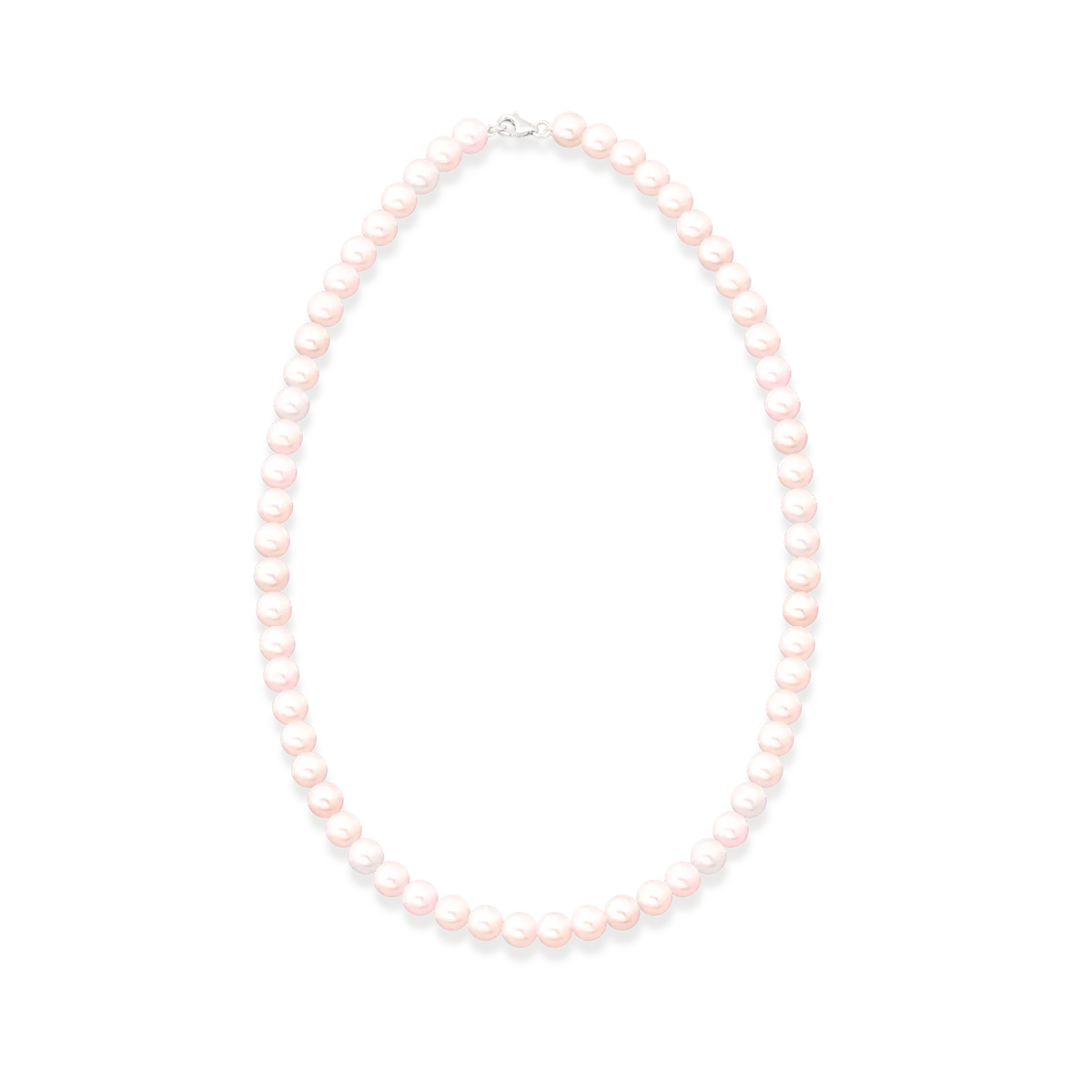 Lant din aur alb cu perle de cultura de 63ct