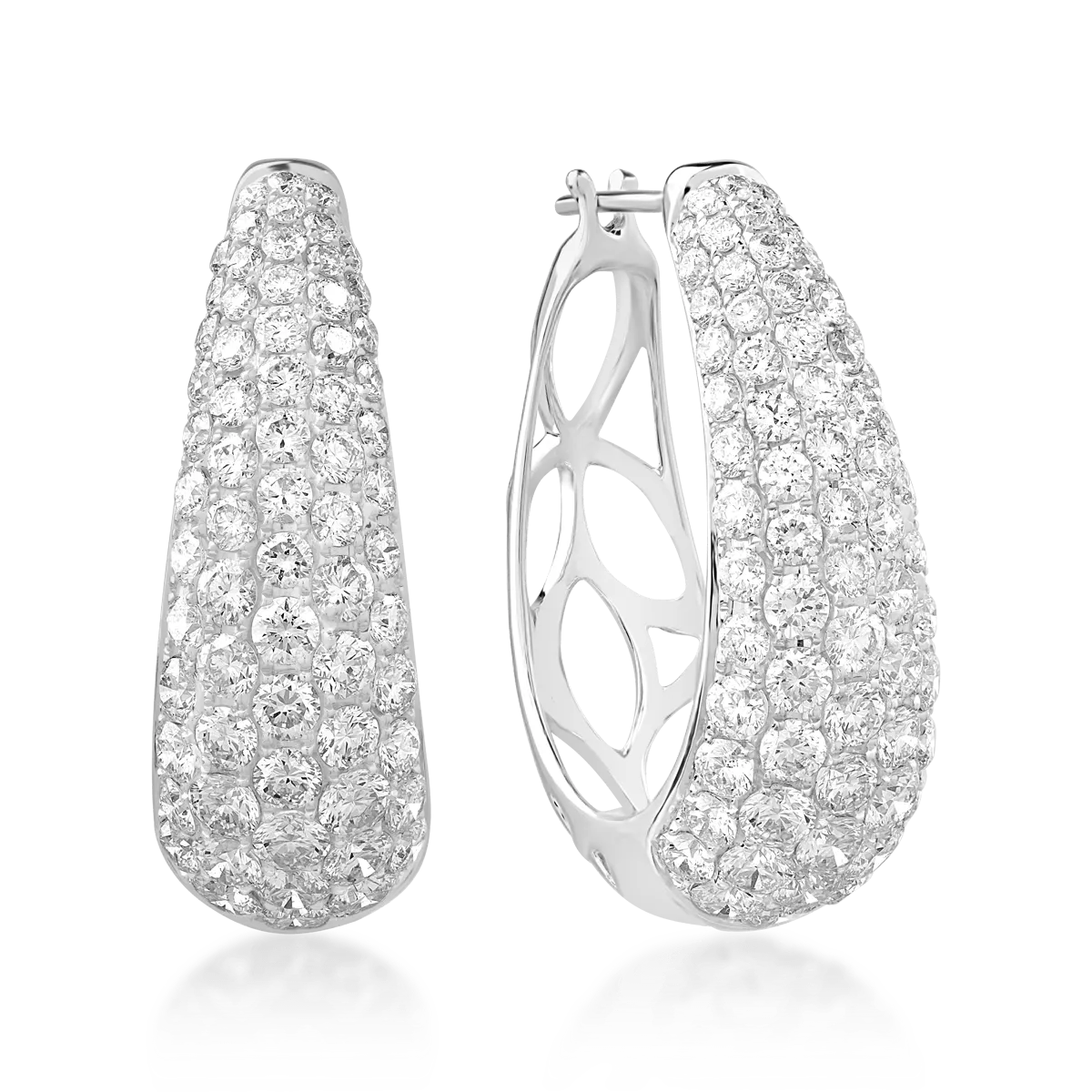 Kolczyki z białego 18-karatowego złota z brylantami o masie 4,221 ct