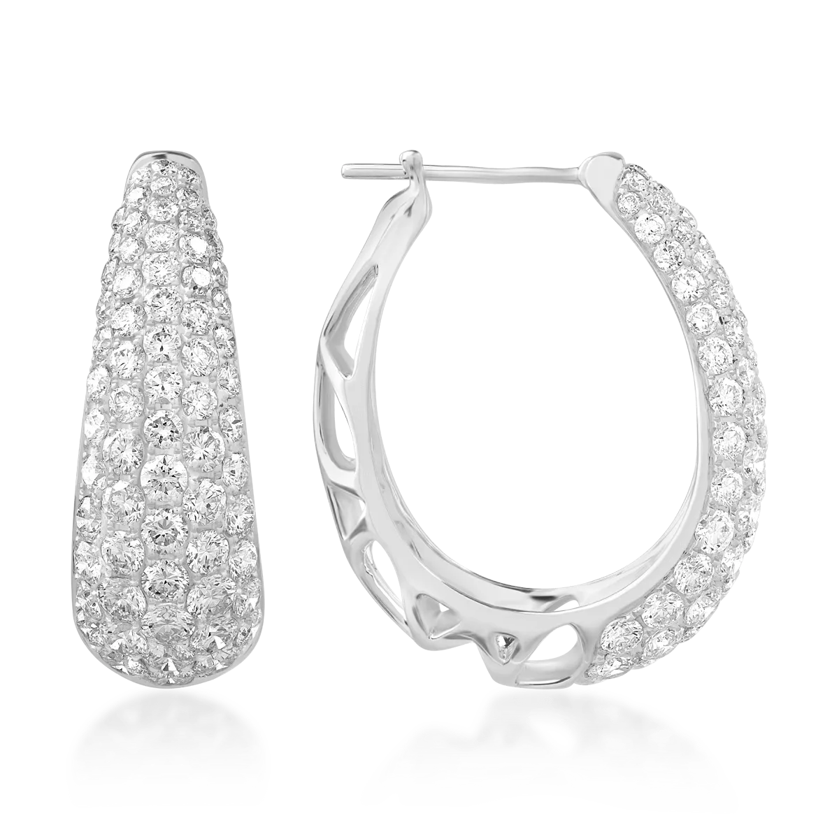 Cercei din aur alb de 18K cu diamante de 4.221ct