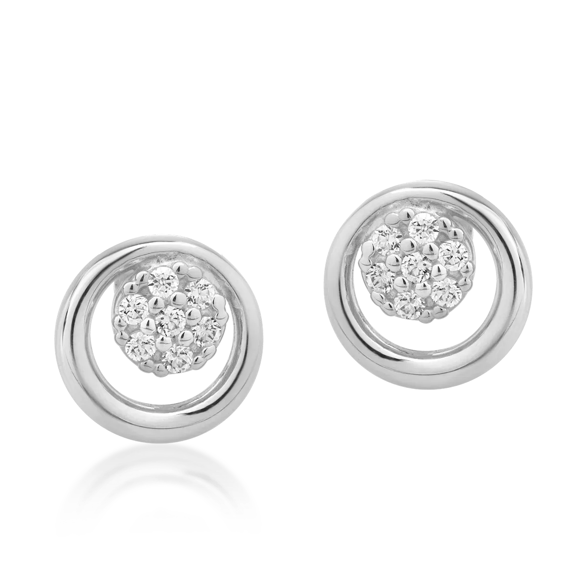 Cercei din aur alb de 14K-105629