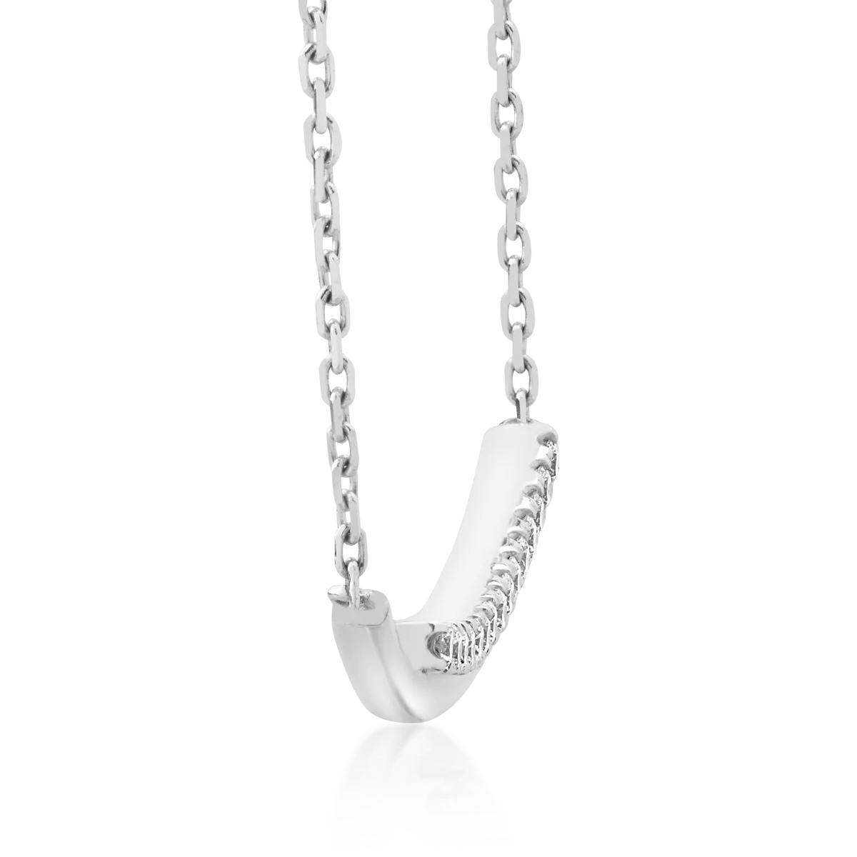 18K white gold pendant necklace with 0.142ct diamonds