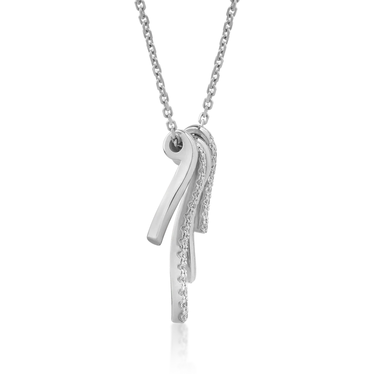 18K white gold pendant necklace with 0.091ct diamonds