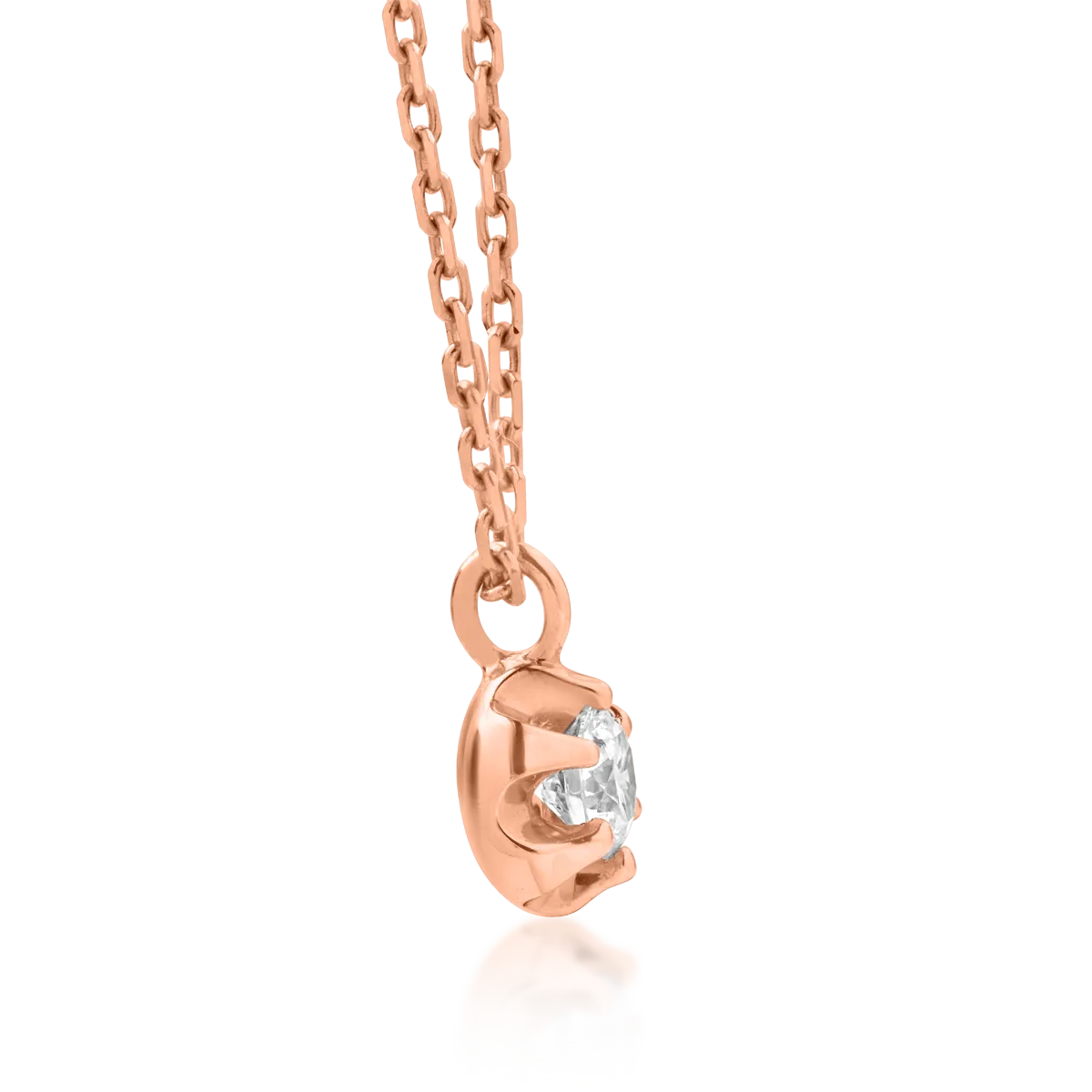 18K rose gold pendant necklace with 0.131ct diamond