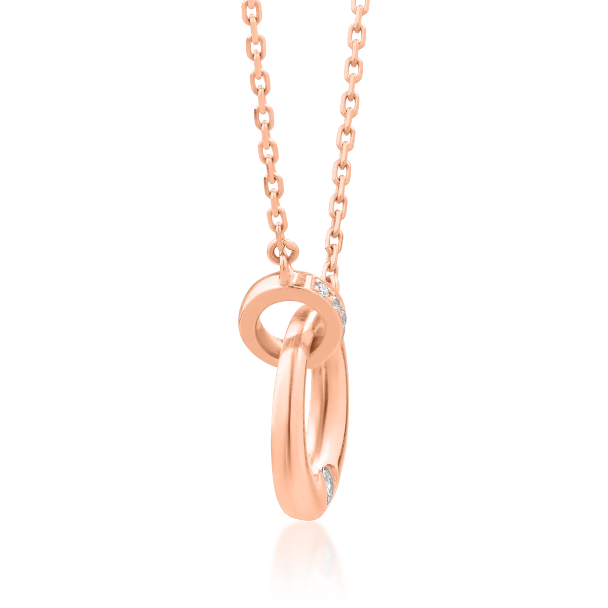 18K rose gold pendant necklace with diamonds of 0.05ct