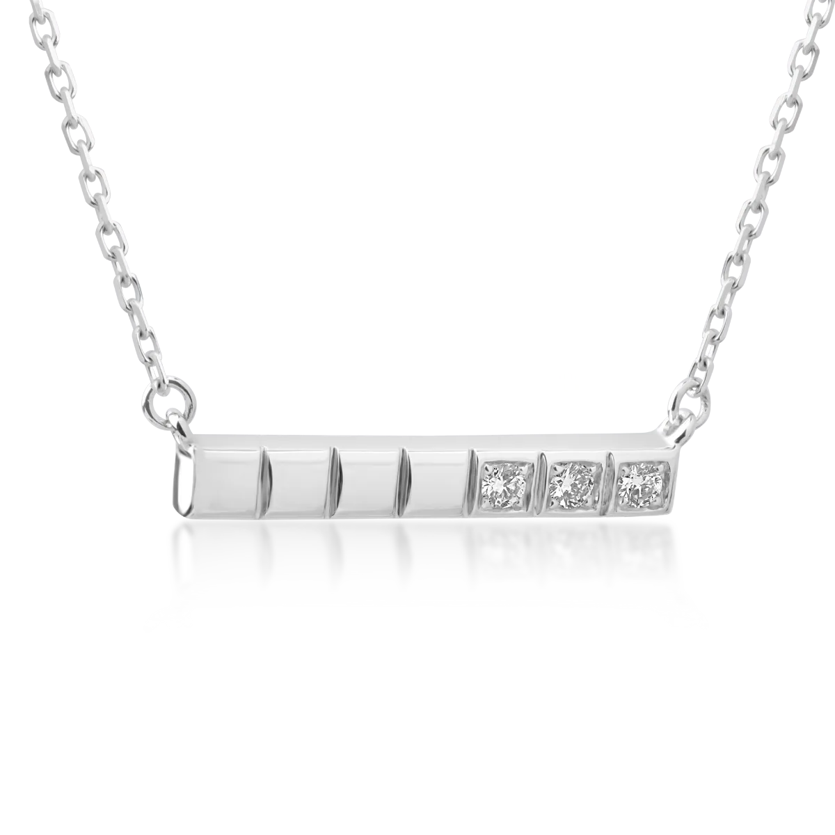 18K white gold pendant necklace with diamonds of 0.048ct