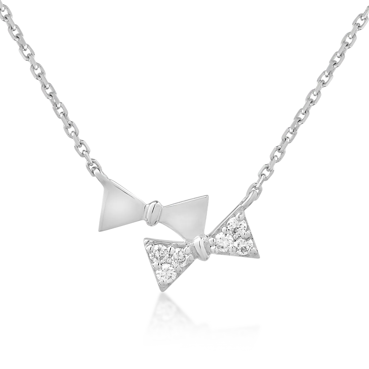 Colier cu fundite din aur alb de 18K cu diamante de 0.052ct