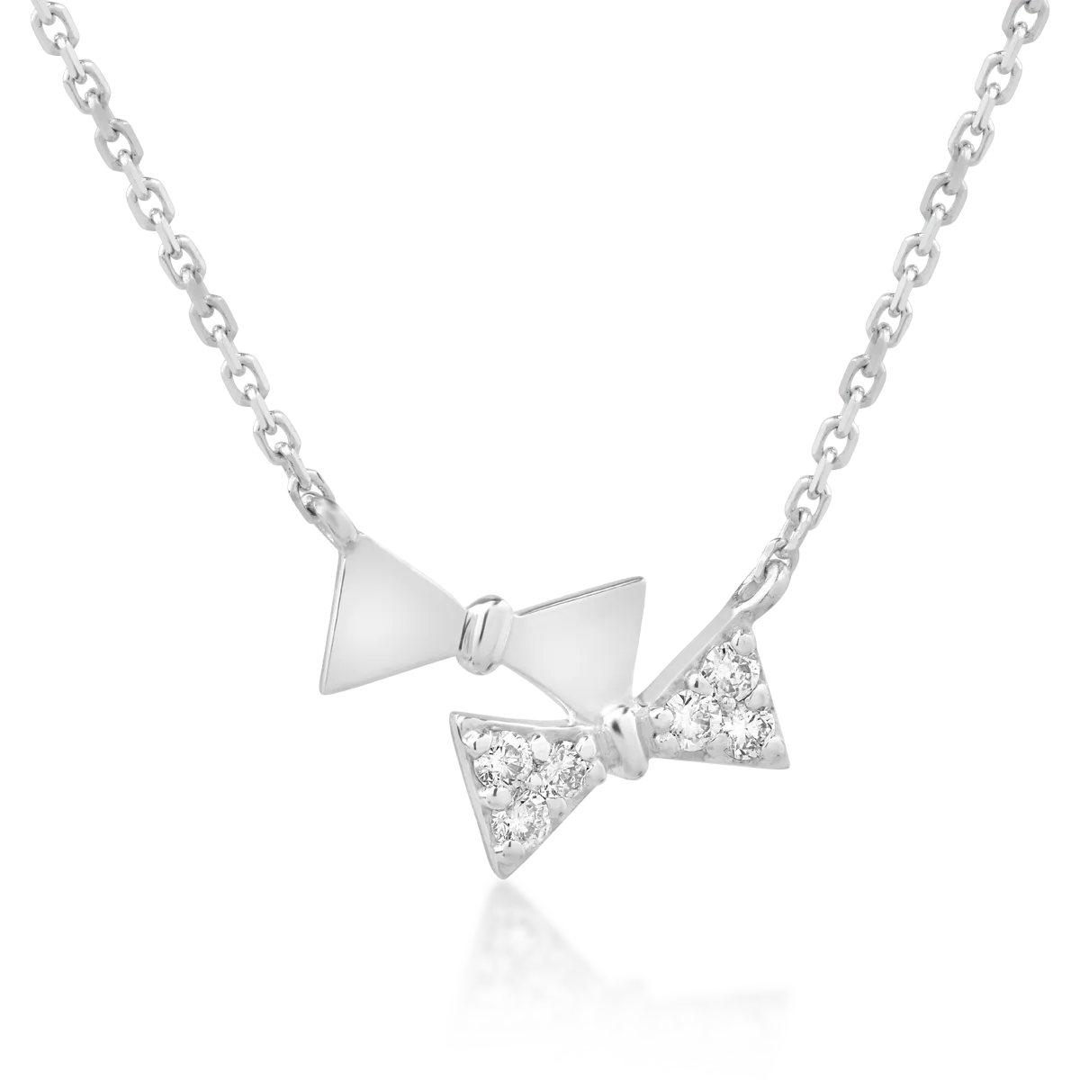 Colier cu fundite din aur alb de 18K cu diamante de 0.052ct