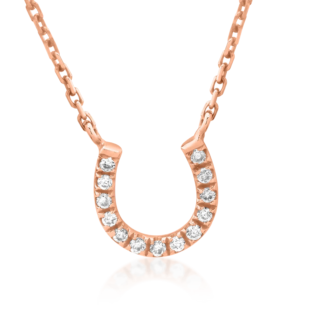 18K rose gold pendant chain with 0.037ct diamonds