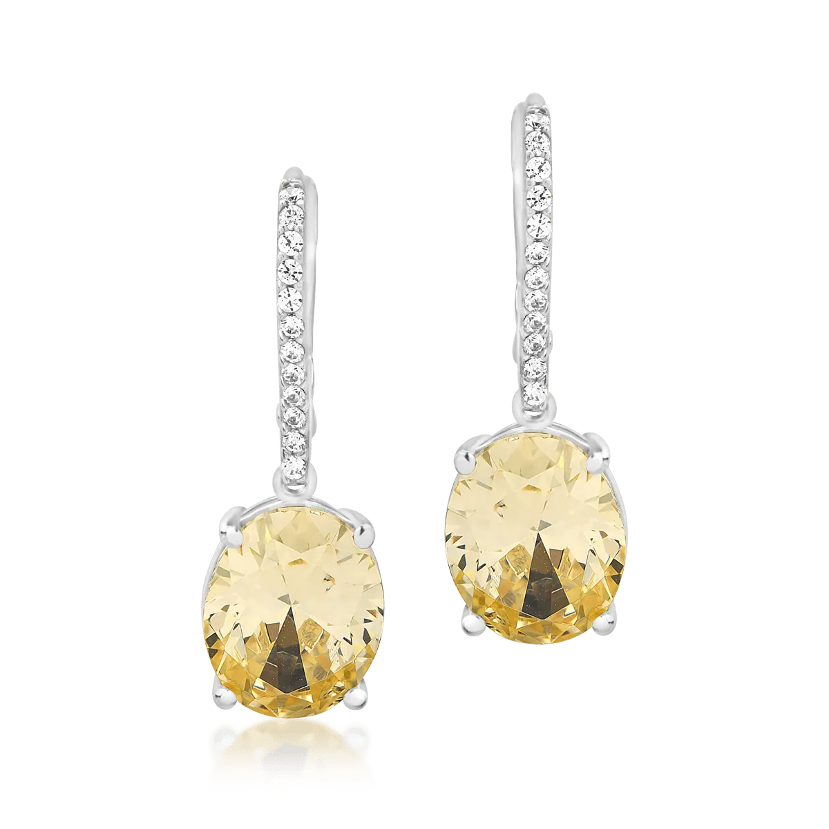 Cercei din aur alb de 14K-105678