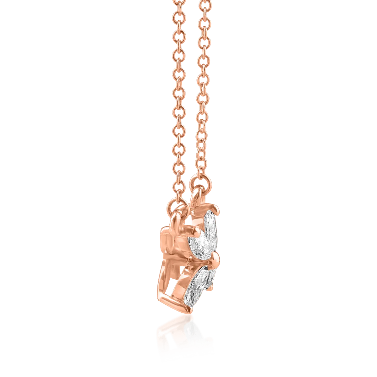 18K rose gold pendant chain with 0.328ct diamonds