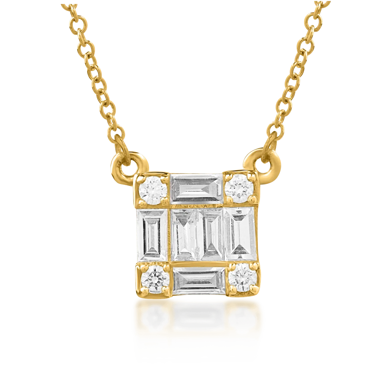 18K yellow gold pendant chain with 0.286ct diamonds