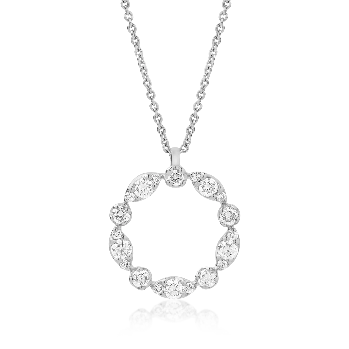 Колие с висулка от бяло злато 18K с диаманти 0.35ct-105808