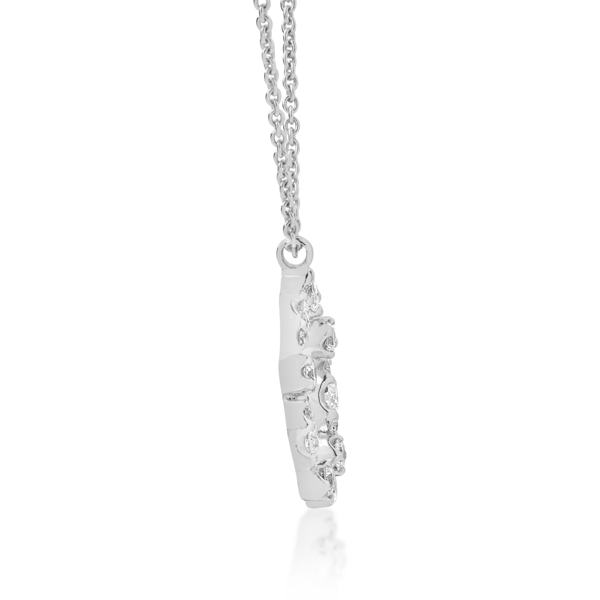 Lánc, 18 k fehér arany pandant 0.35ct gyémánt