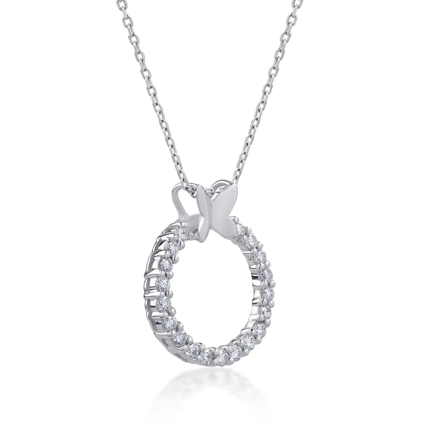 14K white gold pendant necklace with 0.475ct diamonds